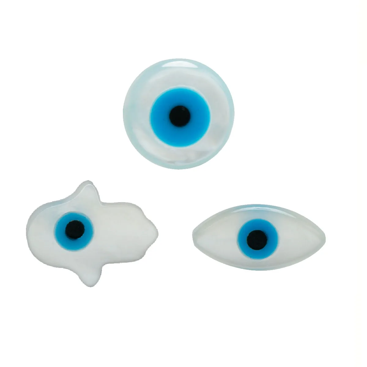 

Natural Sea Shell Round Evil Eye Fatima Of Hand Charm Shell Beads for Making DIY Handmade Jewelry Necklace Bracelet Accessories