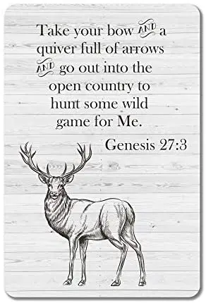 

Охотничьи знаки для мужчин, пещера DecorLook Vintage, Сделано в США JPTS148, возьмите свой лук и Quiver Genesis 27:3