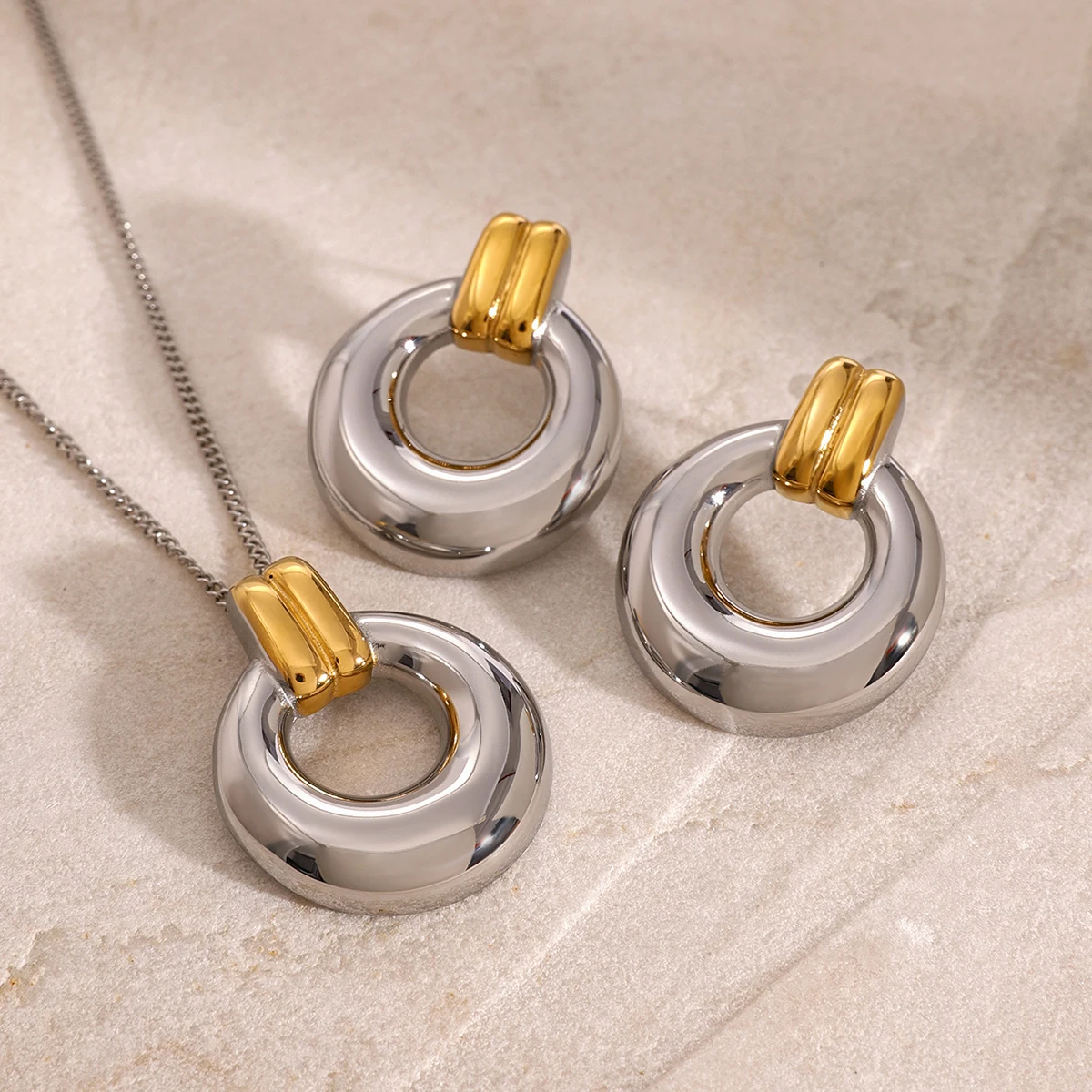 Модные новые серьги Uworld в виде кольца из нержавеющей стали с блокировкой цвета