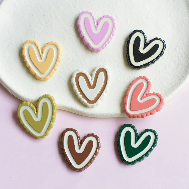 

Kawaii милое сердце с плоским задником из смолы, искусственные украшения, головной убор, аксессуары