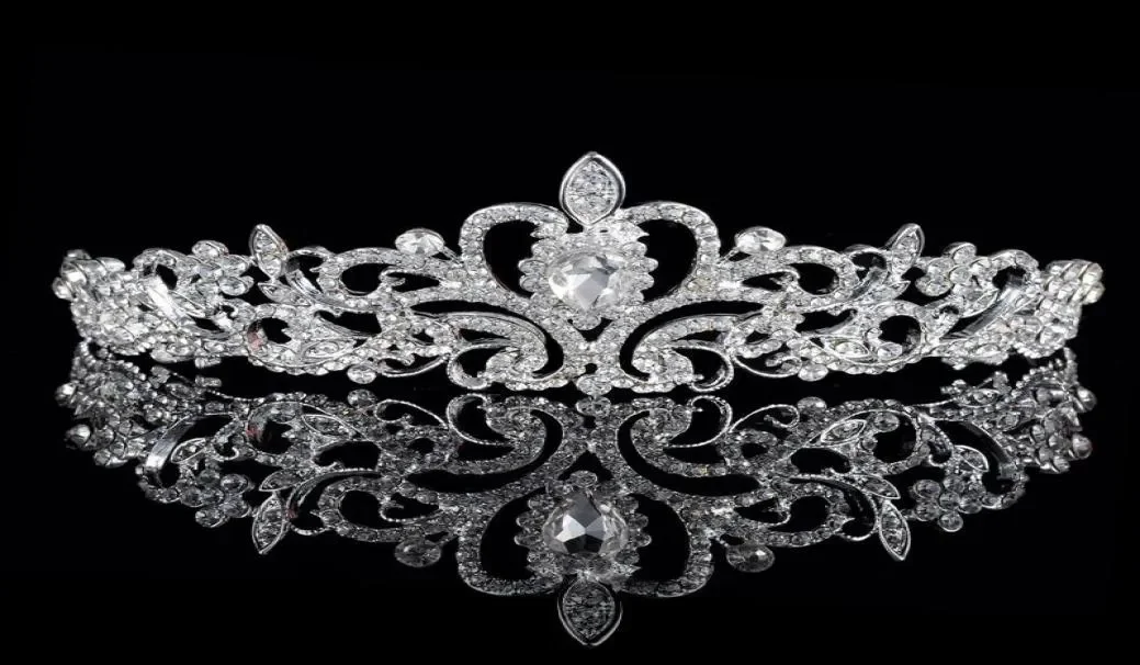 

Shining Beaded Crystals Wedding Crowns 2019 Bridal Crystal Veil Tiara Crown Headband Hair Accessories Party Wedding Tiara