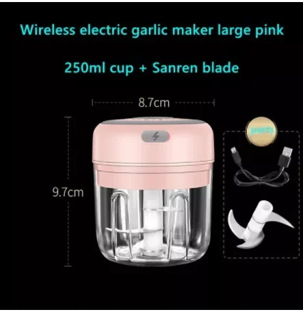 

Garlic Masher Sturdy Meat Crusher Meat Grinder Durable Mini Crusher Chopper USB Charging For Crushed Garlic Ginger Chil