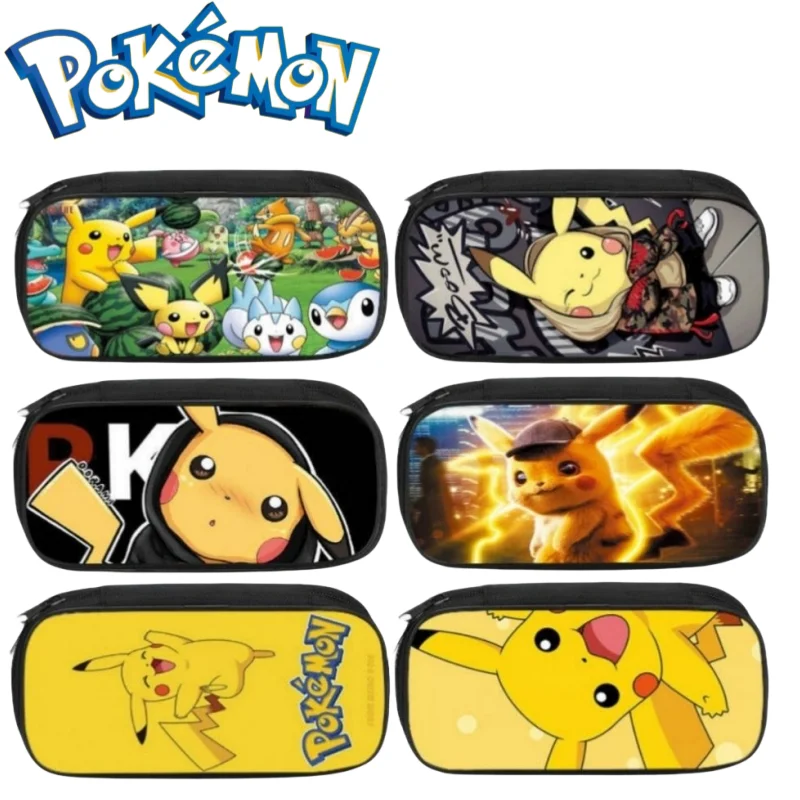 

Пенал с изображением покемона Пикачу из аниме, женский и мужской Мультифункциональный пенал для канцелярских принадлежностей, вместительная сумка для хранения