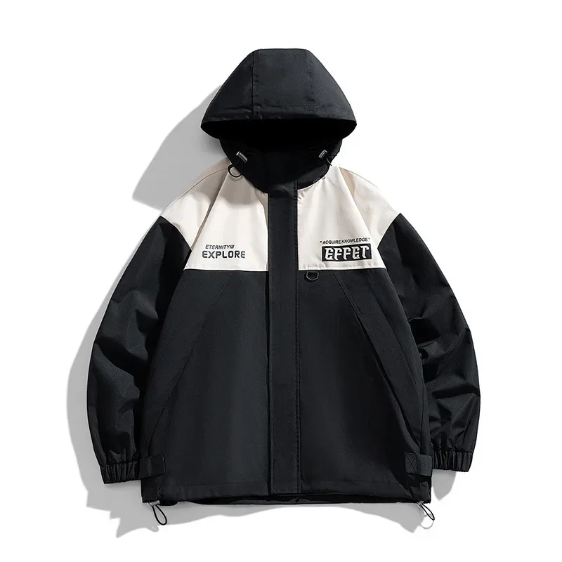 Модная куртка свободного кроя в горном стиле на весну и осень ветрозащитный