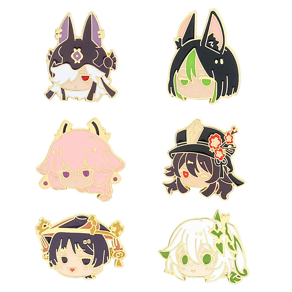 

Genshin Impact Game Enamelled Brooch Character Head Brooches Pin Clothes Backpack Lapel Badges Fashion Jewelry Accessories Gifts