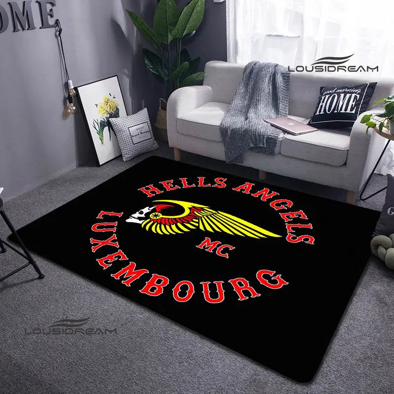 

hells angels logo printed carpet Fashion yoga mat Non -slip carpet Photography prop bedroom decor kawaii rugs birthday gift