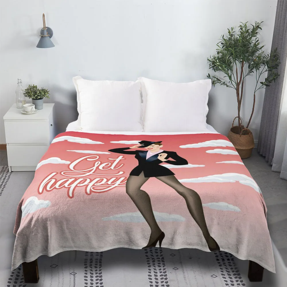 

Get Happy Bedding Set Plain Cover Fashion Furry Thin Wadding Throw Blanket
