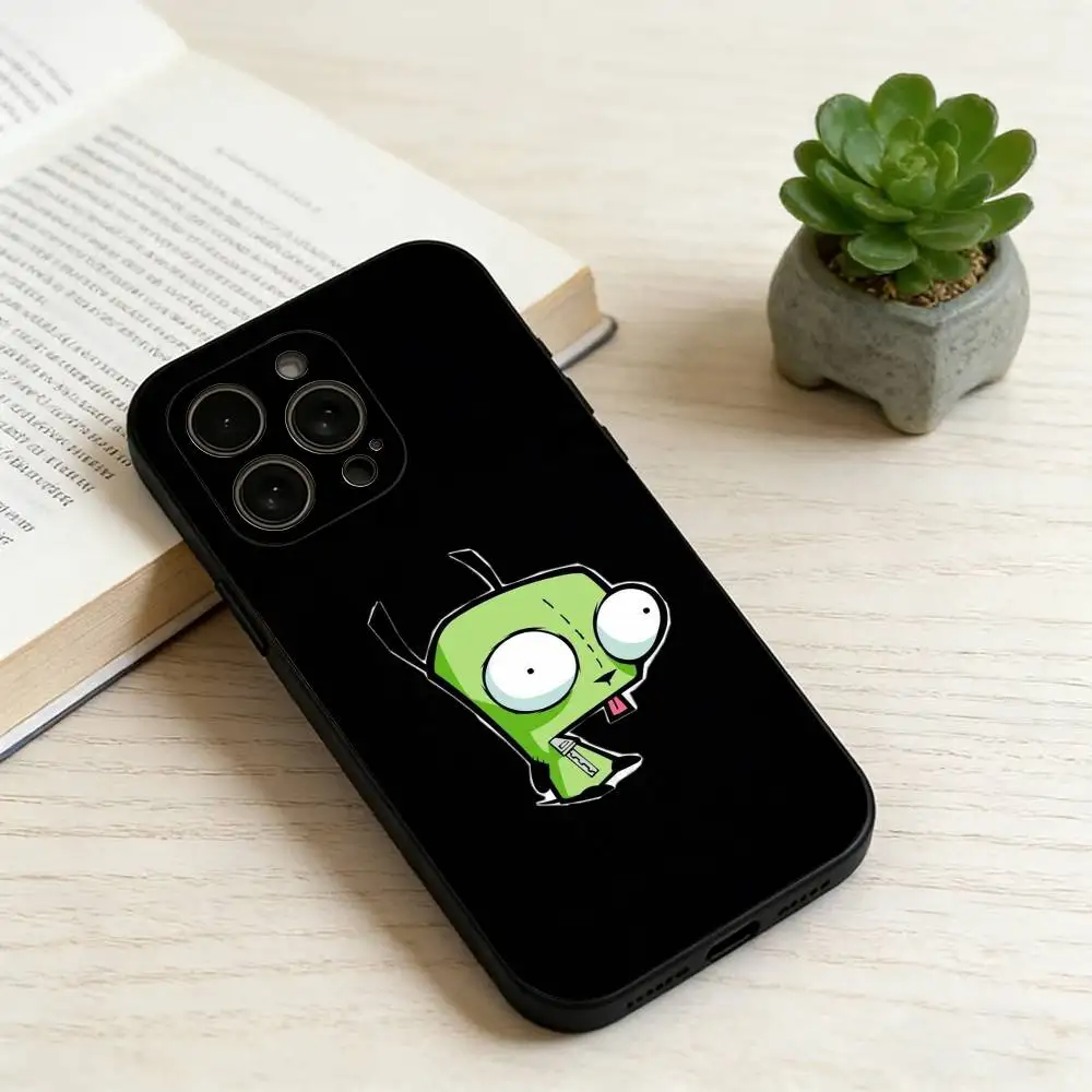 Фото Чехол для телефона Invader Z-Zim G-Gir для iPhone 17, 16, 15, 14, 13, 12, 11 Plus, Pro Max и других моделей, мягкий черный чехол, подарок. №5