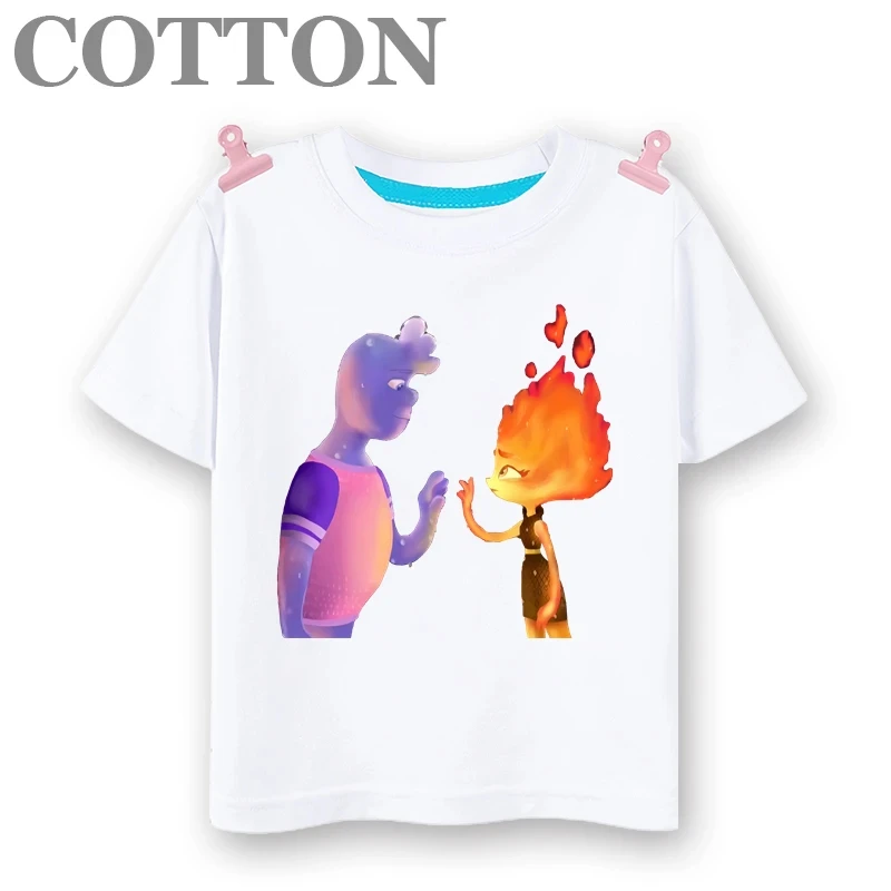 Детская летняя хлопковая футболка с коротким рукавом и круглым вырезом