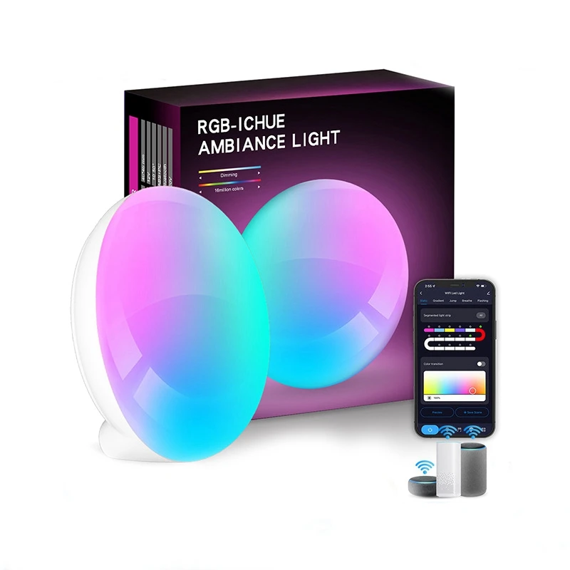 

LED Smart Light Bluetooth APP Control Compatible Portable For Bedroom Bedside Game Desktop Ambient Night Light