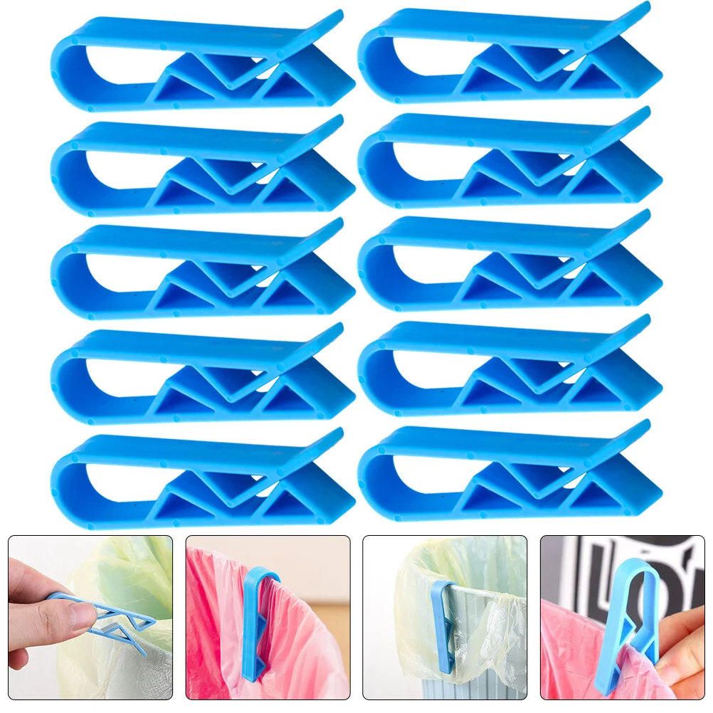 

50 Pcs Edge Trash Bag Fixing Clips Wastebasket Plastic Fasteners Travel Clamps Holder Can Rubbish
