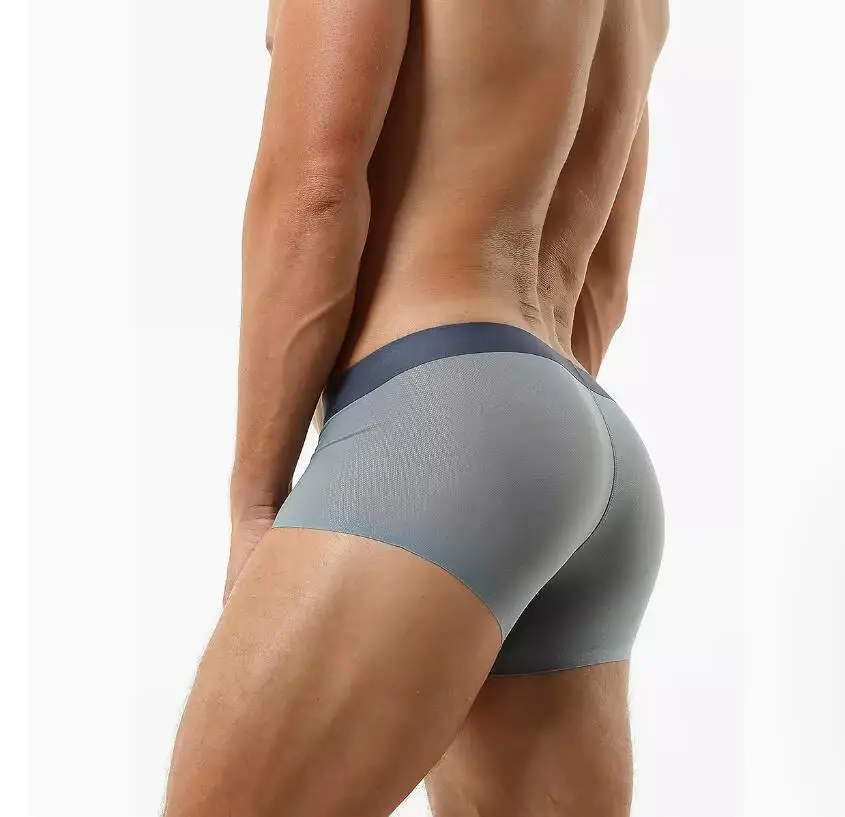 Мужское нижнее белье ультратонкие крутые сетчатые бриджи Бесшовные дышащие