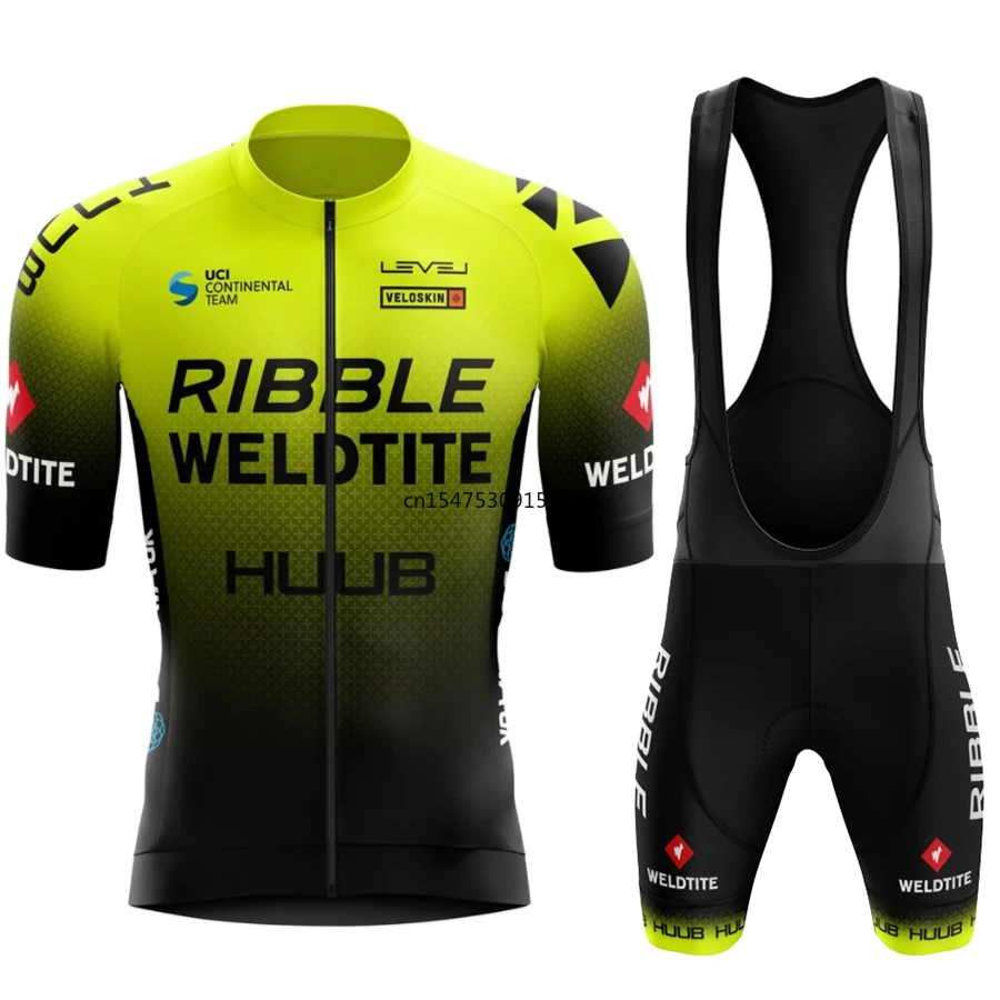 

2022 HUUB Cycling Jersey+Bib shorts Set Mens Team Mountain Bicycle Clothing Short Sleeve Suit MTB Bike Training Uniform