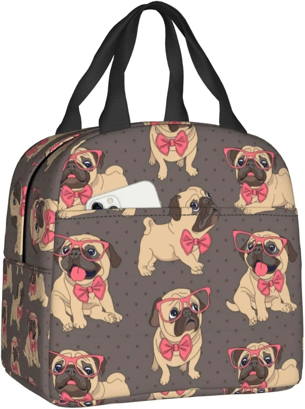 Cartoon Pug Puppy Lunch Box For Girls Insulated Cute Lunch B