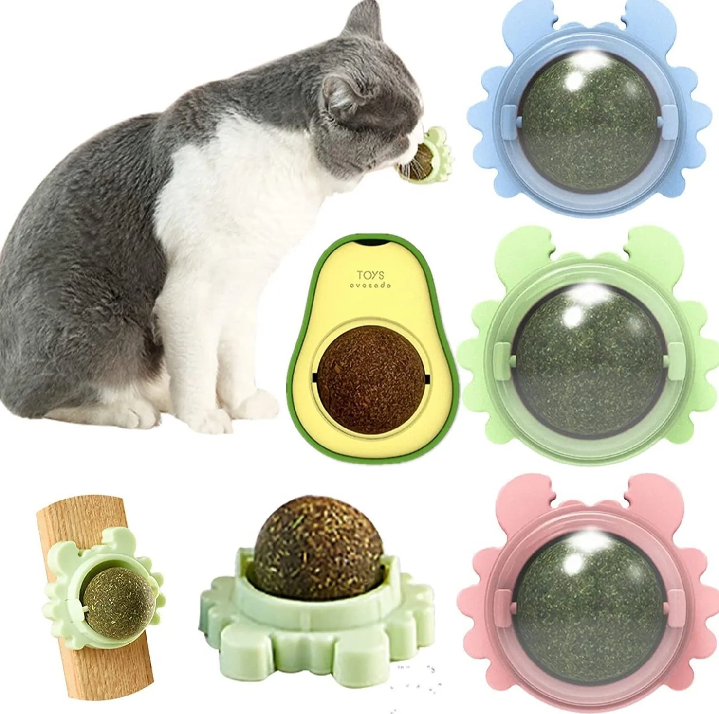 

Натуральная кошачья мята вращающийся телефон, натуральный вращающийся на 360 градусов жевательная игрушка для кошек, для лизания зубов, заку...