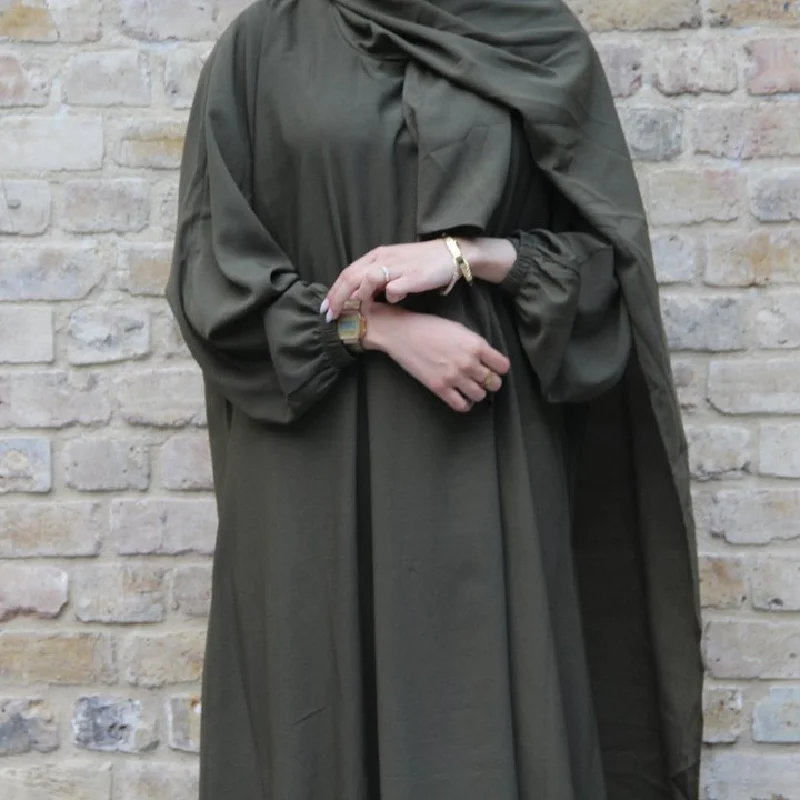 Muslim Clothing Turkey Solid Islamic Wearing Nida Dress Abaya Dubai Long Sleeve Maxi Jilbab for Women Islam Caftan Marocain Robe