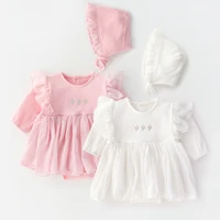 spring and autumn infant climbing clothes triangle princess romper long sleeve baby one piece