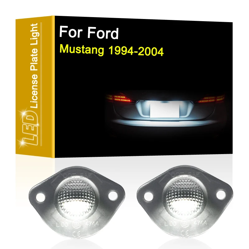 

LED Number Plate Lamp For Ford Mustang 1994 1995 1996 1997 1998 1999 2000 2001 2002 2003 2004 White License Plate Light Assembly