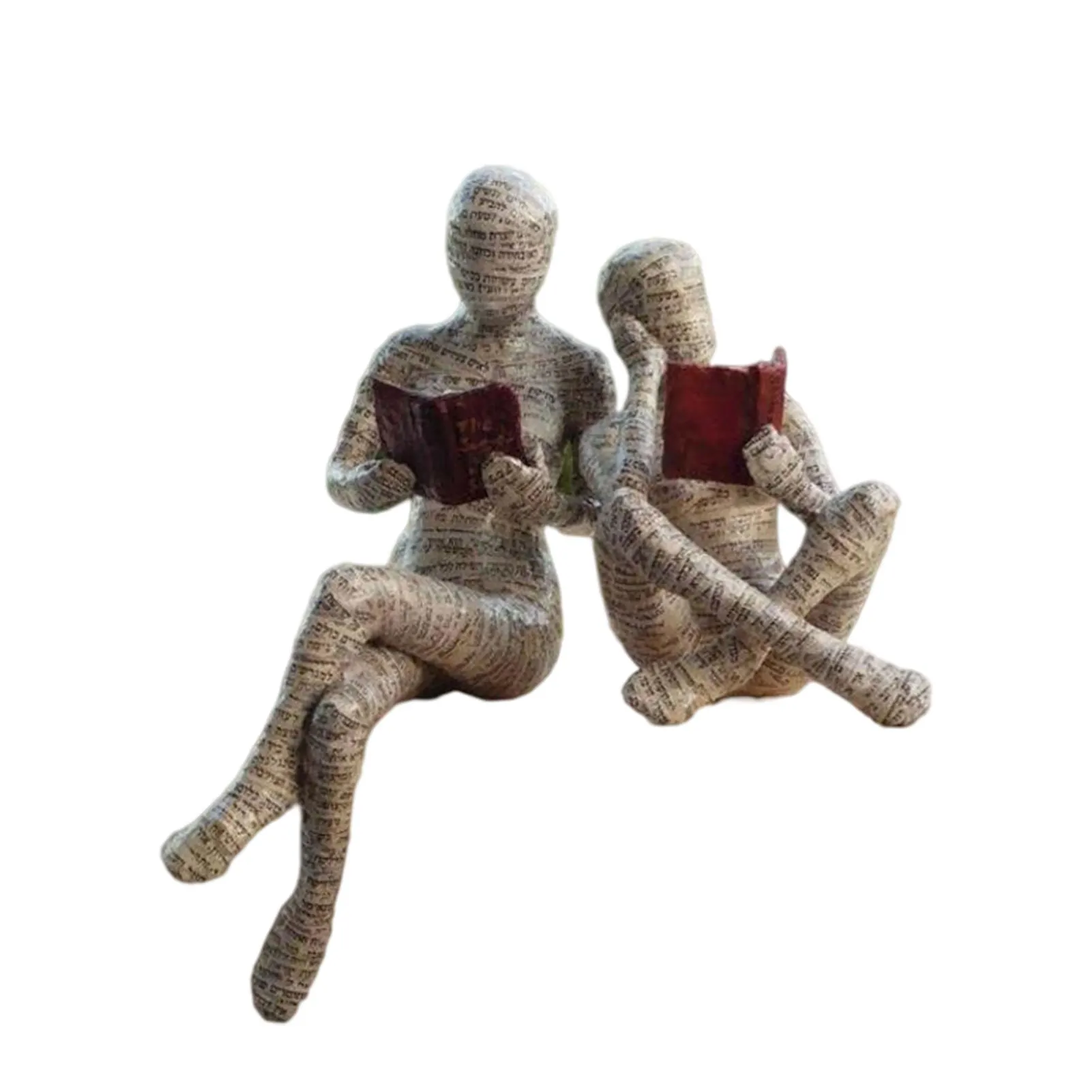 

Pulp Reading Woman Figurine Thinker Style Resin Statue Abstract Sculpture For Home Decoration Modern Office Bookshelf Desktop