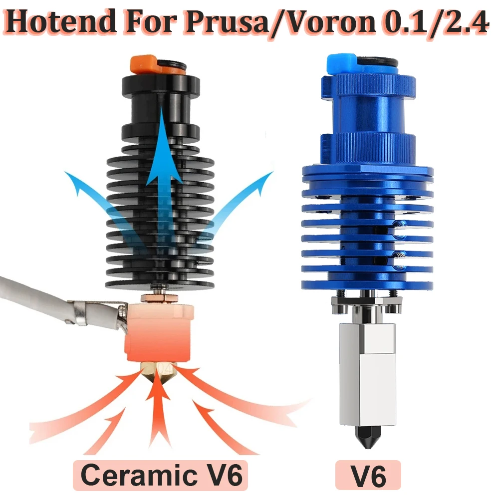 

24V Ceramic Heating Core Print Head For Voron 0.1/0.2/2.4 V6 Bimetal Throat E3D V6 Hotend For Prusa Ender 3 CR10 MK3S 3D Printer