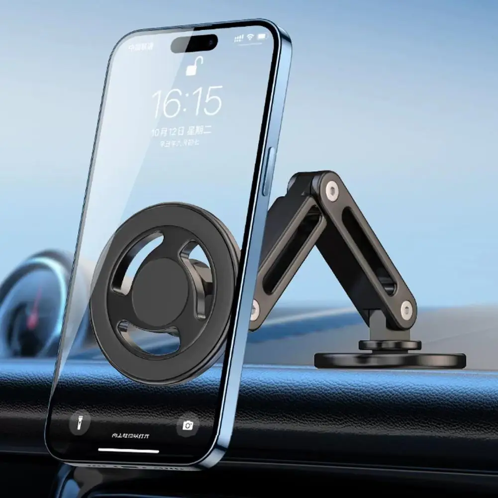 

Магнитный автомобильный держатель для телефона Magsafe, Складная Вращающаяся на 360 градусов подставка для телефона с креплением на вентиляционное отверстие, магнитное крепление с GPS для всех телефонов