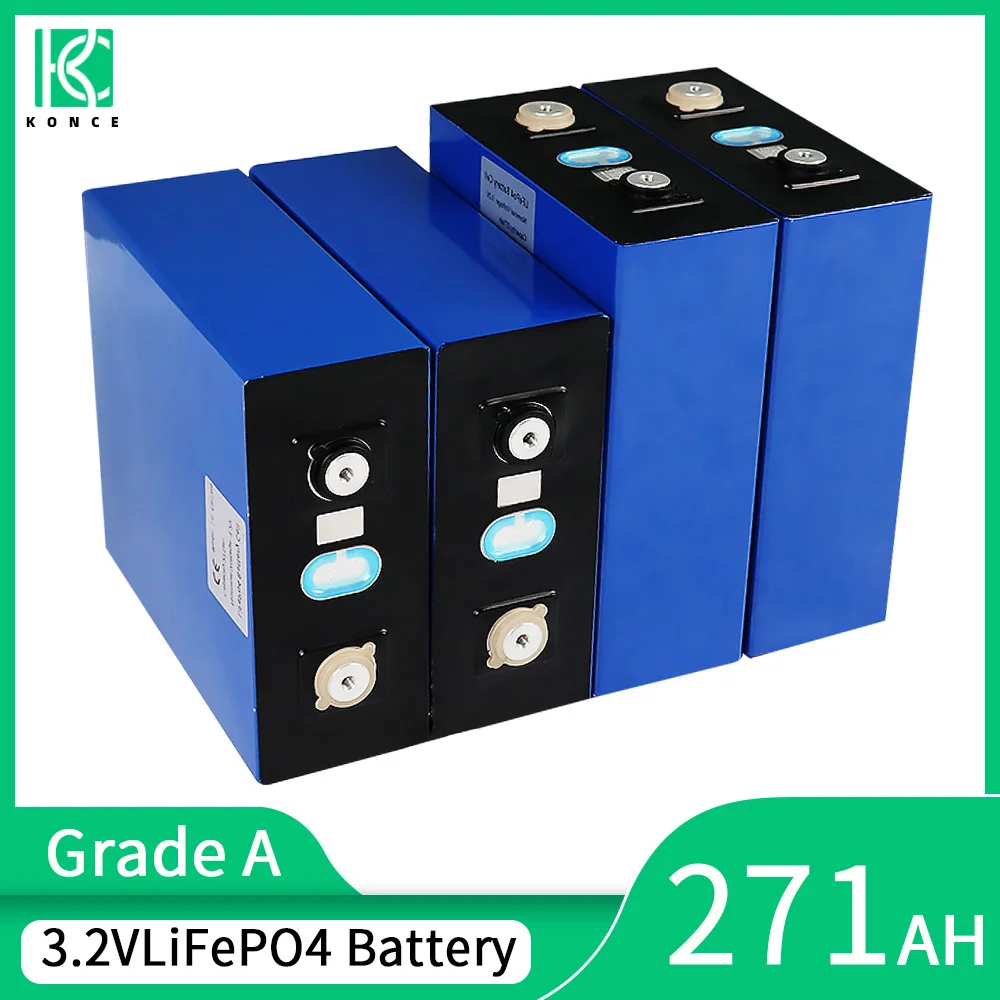 

Grade A 3.2V 271AH LiFePO4 Battery 4/8/16/32pcs Rechargeable Battery Lithium Iron Phosphate Cell DIY Golf Cart Boat Solar System