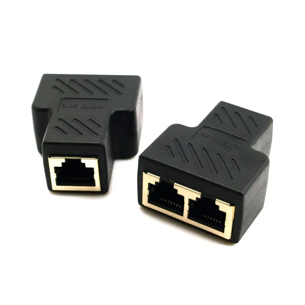 

New RJ45 Splitter Adapter 1 To 2 Network Connector Three Head Network Cable Interface Extender Plug Cable Pcb Board Welding