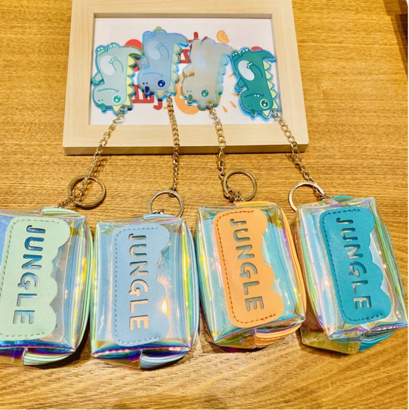 Мультяшная Лазерная подвеска в виде динозавра кошелек для карт мальчиков и