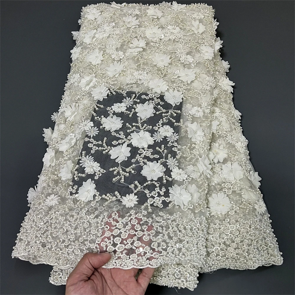 

2023 высокое качество, Африканский нигерийский с блестками, вышивка, тюль, кружевная ткань, швейная сетка, ткань, бусины, камень, выпускные платья 5 ярдов