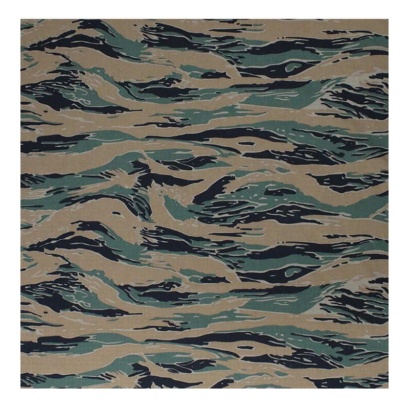 Фото Ткань NYCO 50/50 Rip-stop с камуфляжным рисунком MARPAT Tiger Stripe, 50% нейлон, 50% хлопок, тактическая ткань для униформы, в наличии. №1