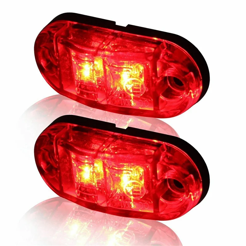 

30x Amber+30x Red LED Car Truck Trailer RV Oval 2.5 Inch Side Clearance Marker Light