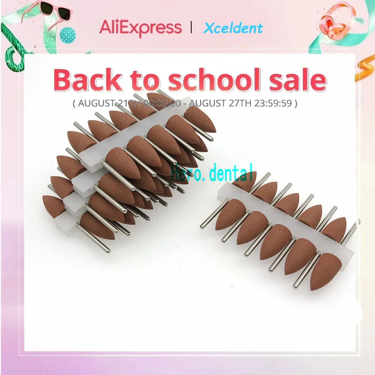 

Dental Lab Silicone Rubber Polishers dental Polishing Burs 2.35mm 50PCS brown