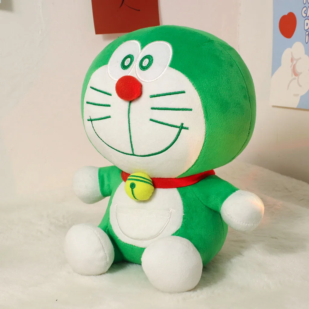 

New Japanese Anime Green Doraemon Plush Doll Environmental-Friendly Kawaii Plush Toy Green Fatty Robot Cat Pillow Holiday Gifts
