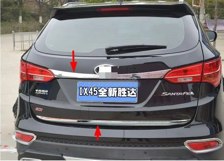 

Аксессуары из нержавеющей стали, подходят для Hyundai Santa Fe Santafe IX45 2013 2014 2015 2016, обшивка крышки багажника