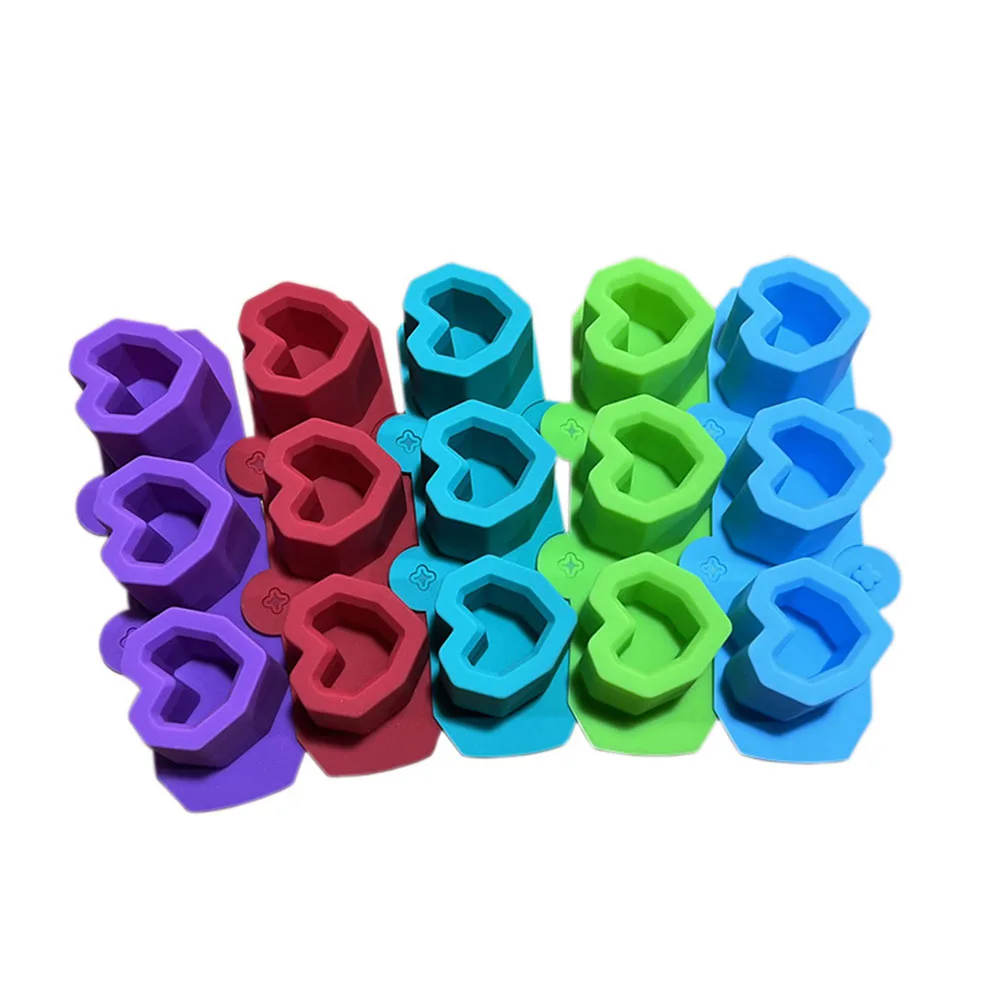

3 Holes Silicone Flowerpot Molds New Heart Shape Geometric Round Square Ceramin Clay Craft Concrete Cement Pot Epoxy Resin Molds