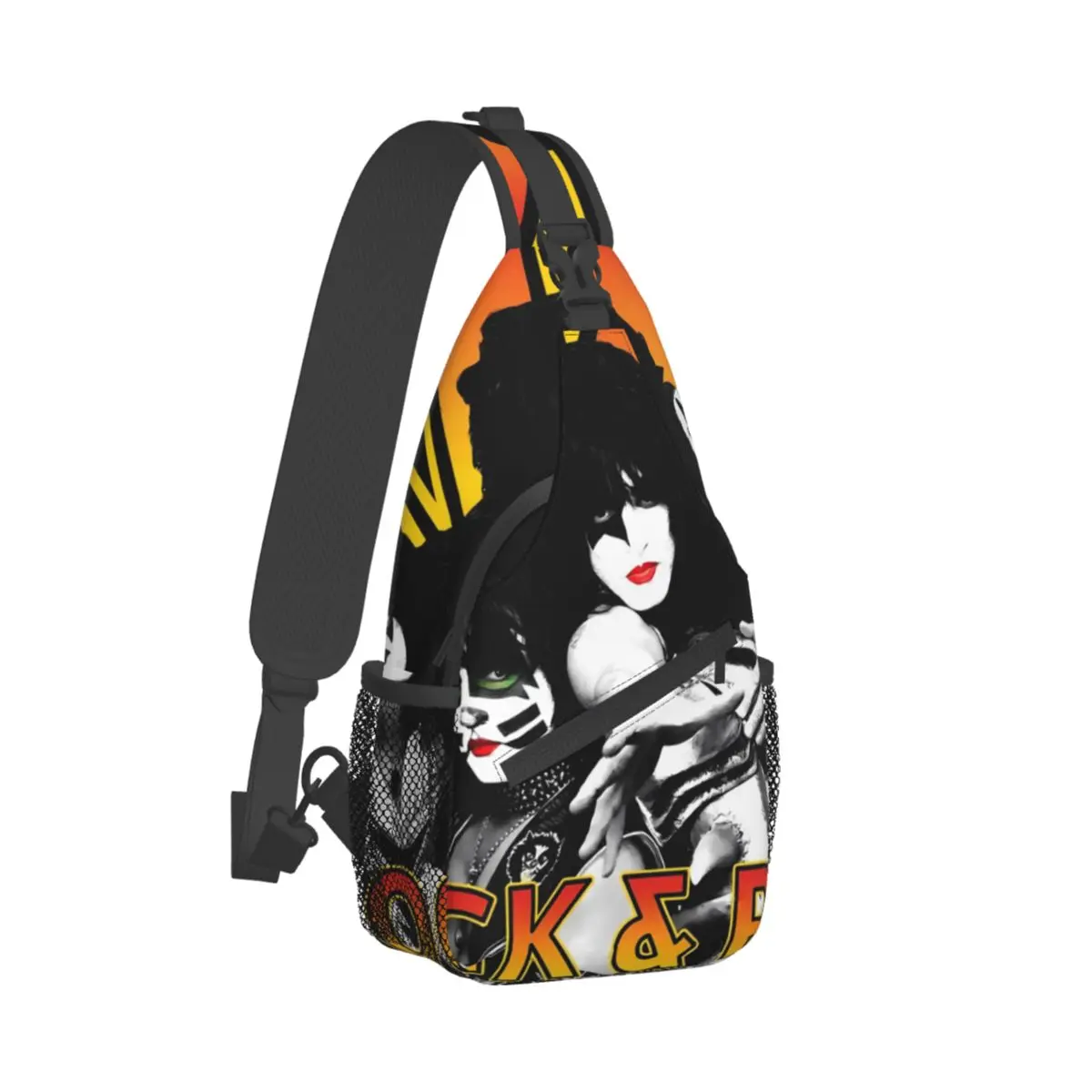 

Kiss Band Shoulder Bags Rock Music Band Outdoor Chest Bag Male Trekking Designer Sling Bag Streetwear School Small Bags
