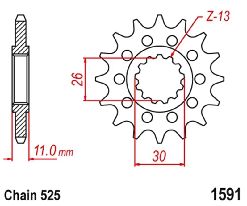 Передняя звездочка мотоцикла 525 для Yamaha FZ8 N 10-15 FZ8S MT09 MT-09 2014-2024 Tracer 900 19-23 TDM900 02-13