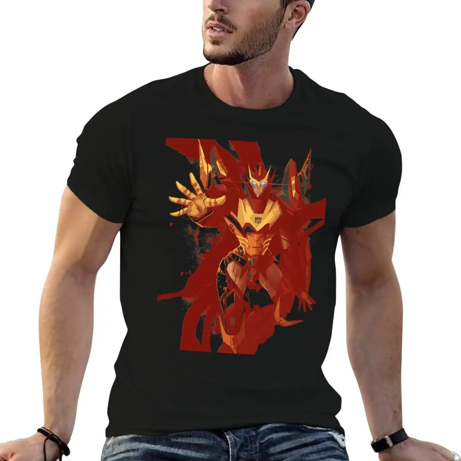 Rodimus in orange T-Shirt oversized sublime cotton graphic tees cheap stuff men clothings