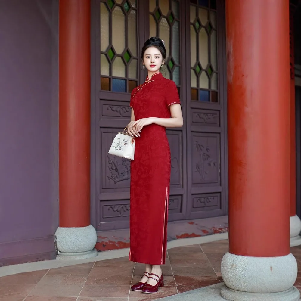 Фото Китайское платье Cheongsam Qipao, уличная одежда в этническом стиле, винтажная женская одежда, винтажные костюмы для косплея, сценическая вечеринка №1
