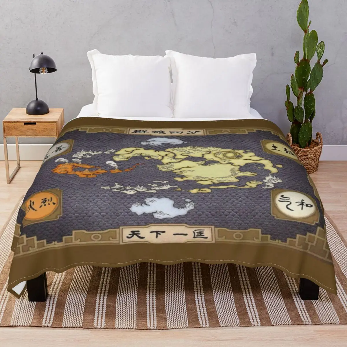 Avatar The Last Airbender Map Blankets Fleece Textile Decor Lightweight Thin Throw Blanket for Bed Sofa Camp Office