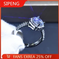 sipengjel fashion cubic zircon luxury flower opening ring for women engagement wedding finger rings party jewelry gift