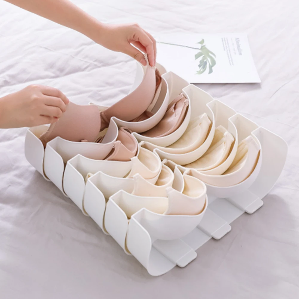

Underwear Boxes Stable Stackable Bra Clothes Storage Rack Wardrobe Drawer Divider Finishing Combination Home Supplies White
