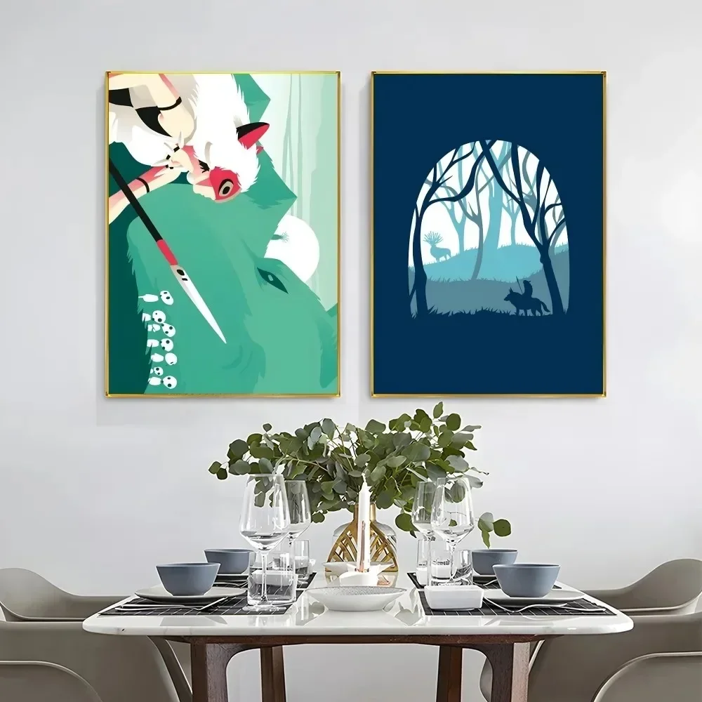 Ретро мультфильм аниме девушка M-Mononoke H-Hime искусство на стену картина для гостиной