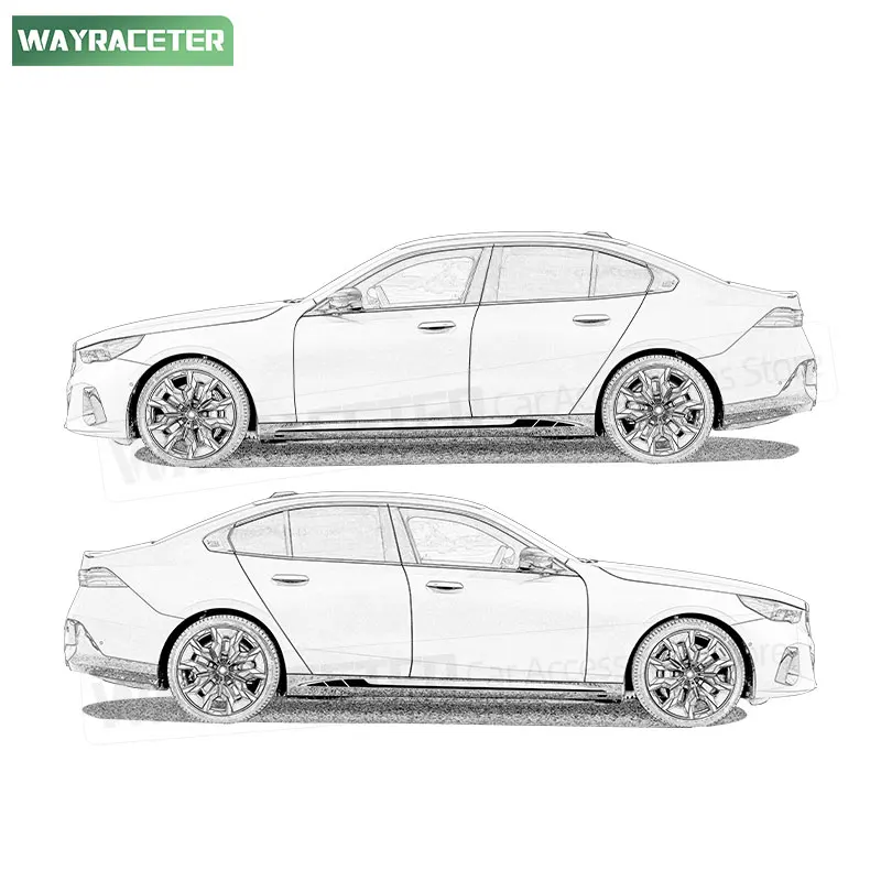 Фото 2 шт. виниловая наклейка на боковую полоску на дверь для BMW 5 серии 2024 2025 G60 530 520d G61 Touring M60 i5 M Performance аксессуары №4