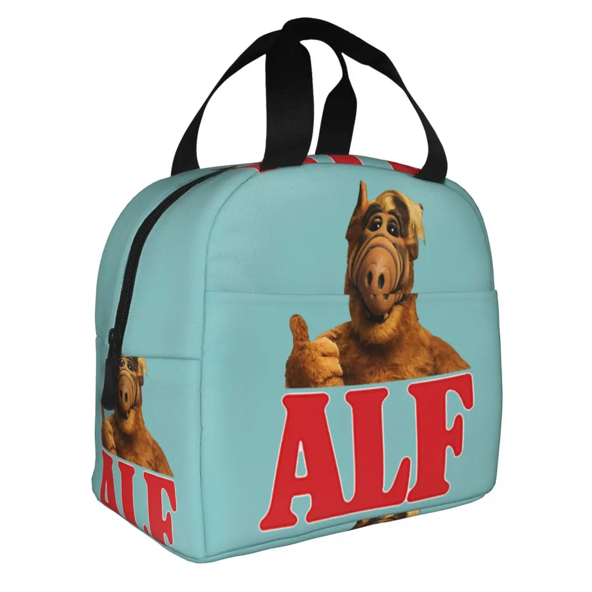 

Alf Thumbs Up Lunch Bag Cooler Thermal Insulated Alien Life Form Lunch Box for Women Children School Work Picnic Food Tote Bags