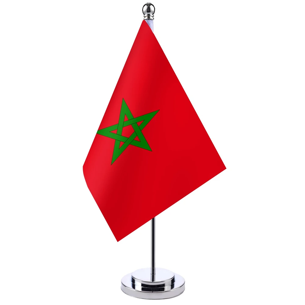 

Флаг для офисного стола, 14 х21 см, флаг Марокко, баннер, подставка для стола для кабинета, марокканский флаг для кабинета, декор для конференц-зала