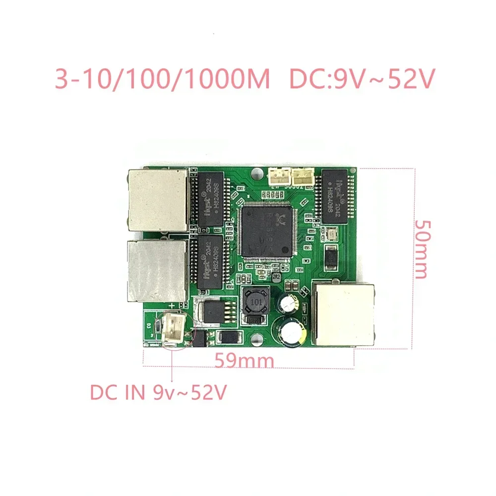 10/100/1000M 5-портовый гигабитный Ethernet-коммутатор встроенный модуль постоянного тока