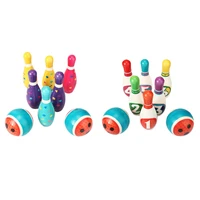 6 pins 2 balls kids sports bowling toy set colorful bowling ball children outdoor indoor play parent child game