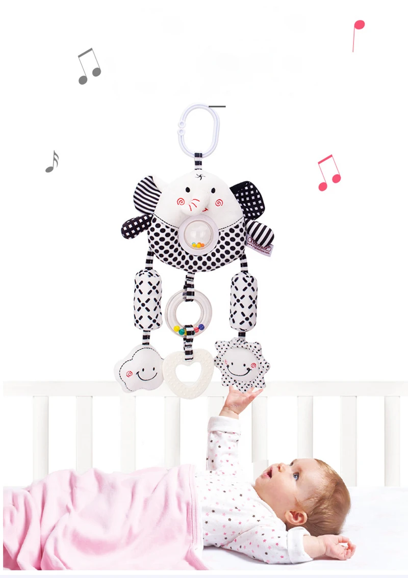 

Детские погремушки для детей 0-12 месяцев, подвеска для детской коляски, с мультяшным медведем, плюшевая игрушка для новорожденных, подвесной Колокольчик для мальчиков и девочек, плюшевая кукла