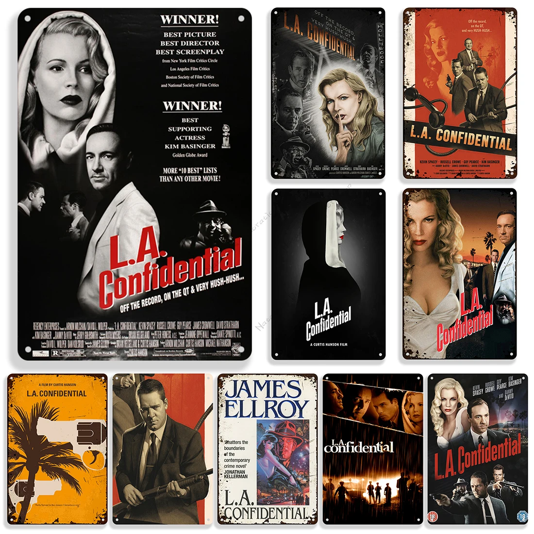 

Classic Movie Sign L.A. Confidential Retro Meta Sign Rusty Metal Poster Home Bar Pub Decorative Sign Wall Decoration Wall Decor